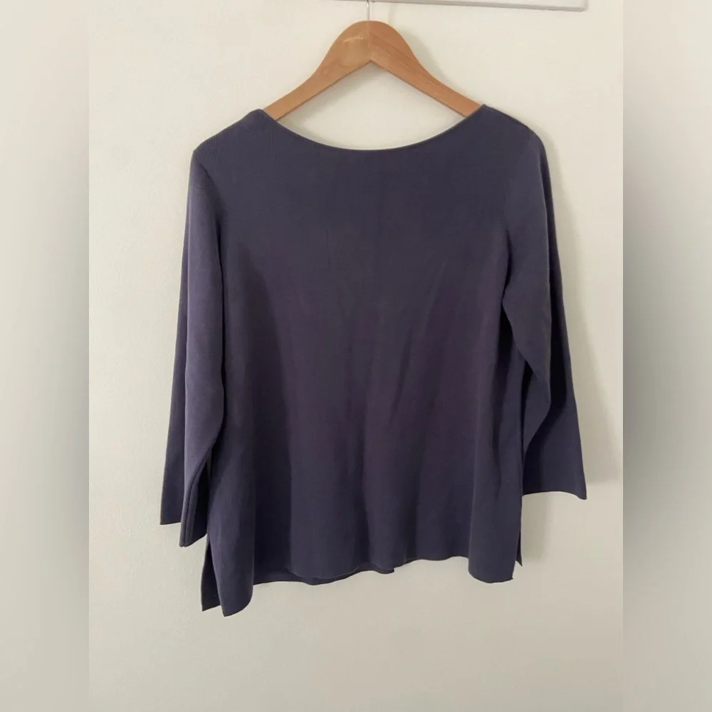 NWOT Peruvian Connection Pima Cotton Button Cardigan Dark Purple Size XL - Picture 5 of 5